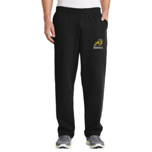 Rams Baseball Men Classic Sweatpant Open Bottom with Pockets-Black