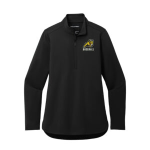 Rams Baseball Port Authority Ladies C-FREE Double Knit 1/4-Zip-Deep Black