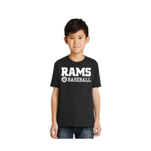 Rams Baseball Youth Short Sleeve Tee-Black