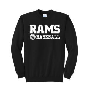 Rams Baseball Unisex Core Fleece Crewneck Sweatshirt-Black