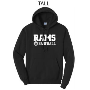 Rams Baseball Tall Fleece Hooded Sweatshirt-Black