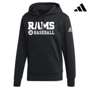 Rams Baseball Adidas Fleece Hooded Sweatshirt- Black