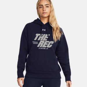 The Rec Under Armour Women’s UA Rival -soft cotton-blend fleece hoodie-Midnight Navy