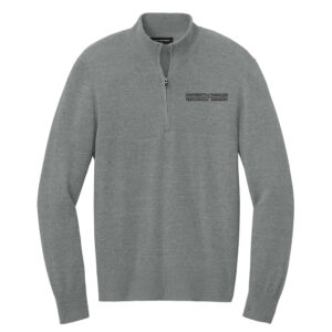 UD Theological Port Authority Men Easy Care 1/4-Zip Sweater-Medium Heather Grey