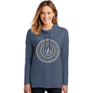 UD Theological District Women’s Featherweight French Terry Lightweight Hoodie Tee-Washed Indigo