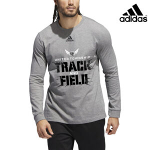 UT Girls Track Field Adidas Fresh BOS LONG sleeve 100% ring-spun cotton Tee – Medium Grey Heather (S, XL, XXL, 3X, 4X)