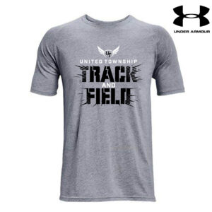 UT Girls Track Field Under Armour Athletics soft cotton blend T-shirt-Steel Grey Heather