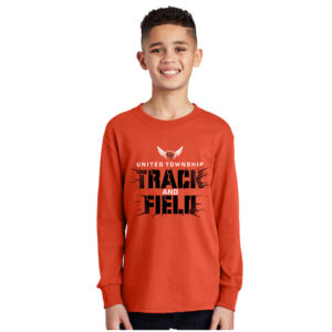 UT Girls Track Field Youth Cotton Long Sleeve Cotton Tee-Orange