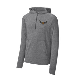 UT Girls Track Field Sport-Tek Men Sport-Wick Stretch 1/2-Zip Hoodie-Charcoal Grey Heather