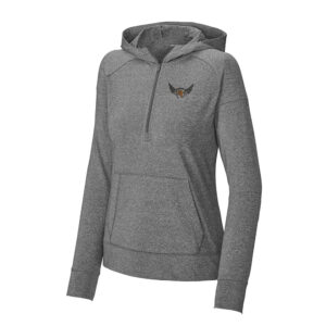 UT Girls Track Field Sport-Tek Ladies Sport-Wick Stretch 1/2-Zip Hoodie-Charcoal Grey Heather