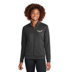 UT Girls Track Field Sport-Tek Ladies Sport-Wick Stretch Full-Zip Cadet Jacket-Charcoal