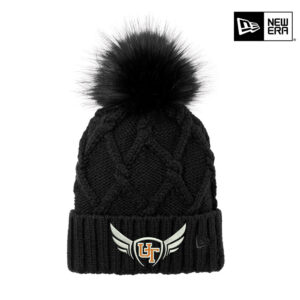 UT Girls Track Field New Era Faux Fur Pom Beanie-Black