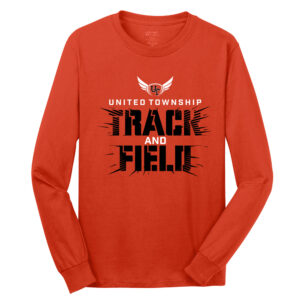 UT Girls Track Field Unisex Cotton Long Sleeve Tee-Orange