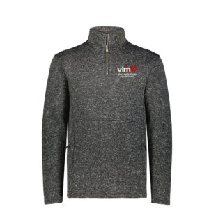 VIM Men Alpine Sweater Fleece 1/4 Zip Pullover-Black Heather