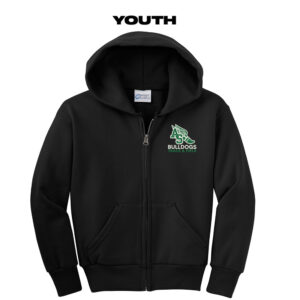Aux Sable Track Field Youth Core Fleece Full Zip Hooded Sweatshirt-Black
