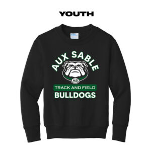 Aux Sable Track Field Youth Fleece Crewneck Sweatshirt-Black