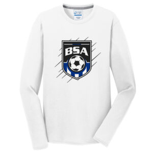 BSA Men  Long Sleeve Essential Blended Performance Tee-White