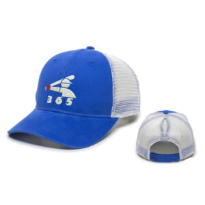 Baseball 365 Ladies Fit With Ponytail Mesh Back Hat -Royal/White