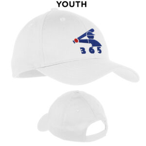 Baseball 365 Youth Six-Panel Twill Cap-White