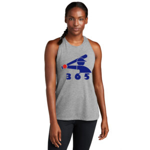 Baseball 365 Sport-Tek Ladies PosiCharge  Tri-Blend Wicking Tank-Light Grey Heather