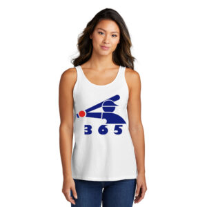 Baseball 365 Ladies Beach Wash Garment-Dyed Tank-White