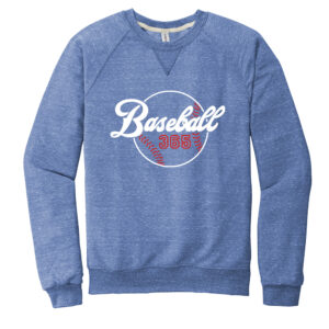 Baseball 365 Unisex  Jerzees Snow Heather French Terry Raglan Crew-Royal