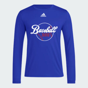 Baseball 365 Adidas Long Sleeve Pregame Men Tee-Royal