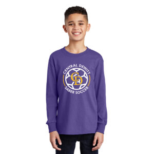 CD Soccer Youth Cotton Long Sleeve Tee-Purple