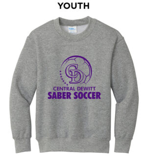 CD Soccer Youth Fleece Crewneck Sweatshirt-Athletic Heather