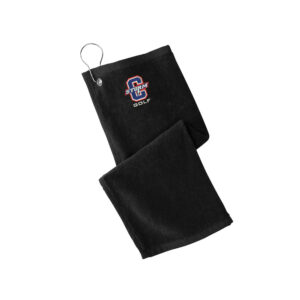 Camanche Golf Port Authority Grommeted Hemmed Golf Towel -Black