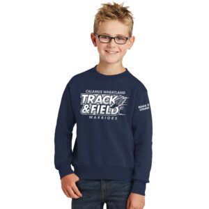 Cal Wheat Track Field Youth Fleece Crewneck Sweashirt-Navy