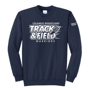 Cal Wheat Track Field Unisex Fleece Crewneck Sweashirt-Navy