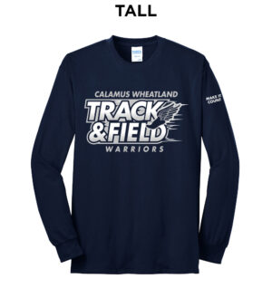 Cal Wheat Track Field Tall Long Sleeve Cotton Tee-Navy