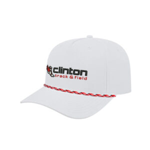 Clinton MS Track Field Athletic Rope Cap-White/Red/Black Rope