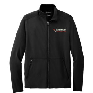 Clinton MS Track Field Port Authority Men Accord Stretch Fleece Full-Zip-Black