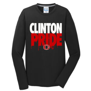 Clinton MS Track Field Unisex Long Sleeve Essential Blended Performance Tee-Black