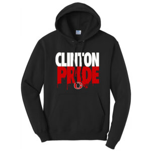 Clinton MS Track Field Unisex Fleece Hooded Sweatshirt-Black