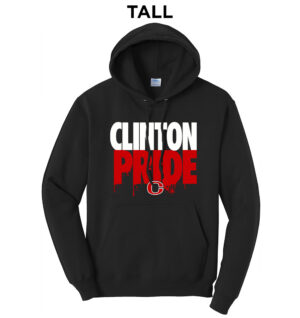 Clinton MS Track Field Tall Fleece Hooded Sweatshirt-Black
