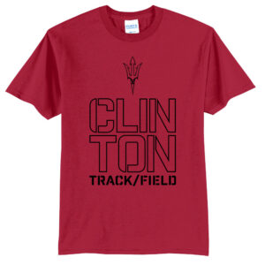 Clinton MS Track Field Unisex Short Sleeve Tee-Red