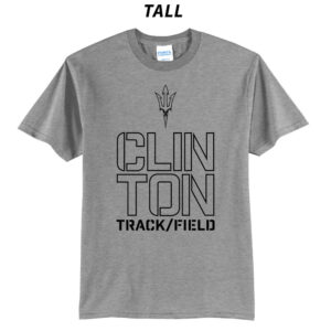 Clinton MS Track Field Tall Short Sleeve Tee-Grey
