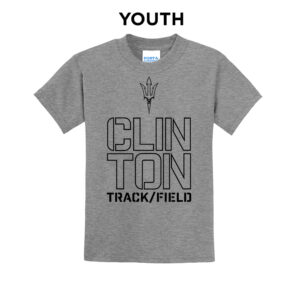 Clinton MS Track Field Youth Short Sleeve Tee-Grey