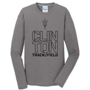Clinton MS Track Field Unisex Long Sleeve Essential Blended Performance Tee-Medium Grey