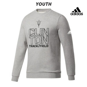 Clinton MS Track Field Adidas YOUTH Fleece Crewneck Sweatshirt- MedGrey Heather