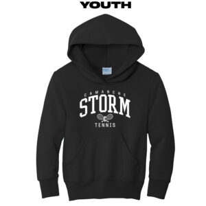 Storm Tennis Youth Fleece Hooded Sweatshrit-Athletic HeatherBlack
