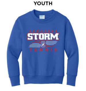 Storm Tennis Youth Fleece Crewneck Sweatshirt-Royal