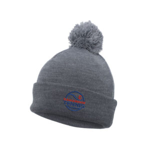Storm Tennis Augusta Sportswear Pom Beanie solid color stocking cap-Grey heather