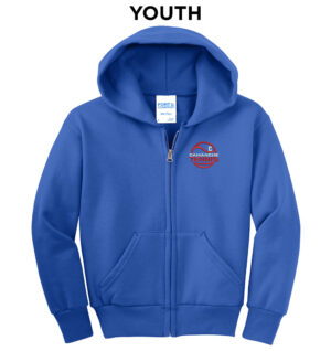 Storm Tennis Youth core fleece full zip hooded sweatshirt-Royal