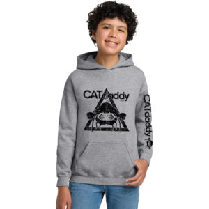 CATdaddy LLC Distressed Print Youth Basic Hood-Athletic Heather