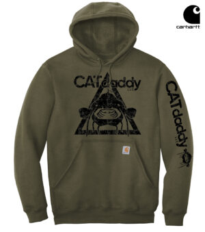 CATdaddy LLC Distressed Print Carhartt Midweight Hooded Sweatshirt-Moss