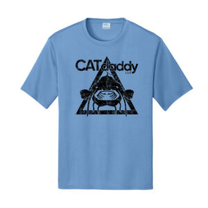 CATdaddy LLC Distressed Print Men  Essential Performance Tee-Carolina Blue